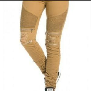 ISO Tan moto Jeans